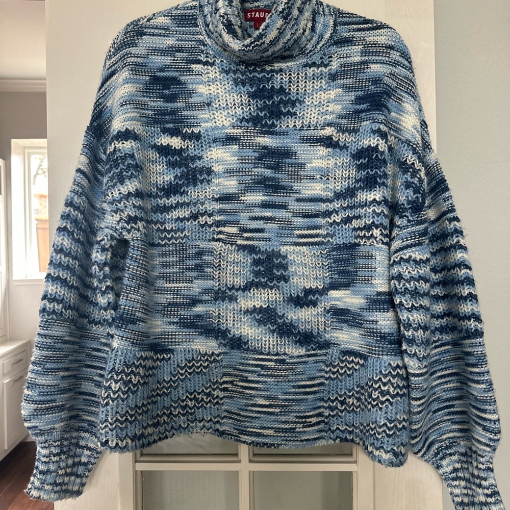 STAUD Blue and White Women's Sweater